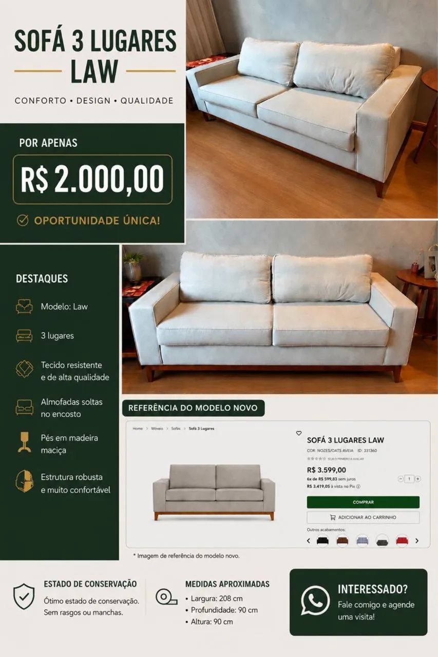 Sofá 2 lugares  - Foto 2