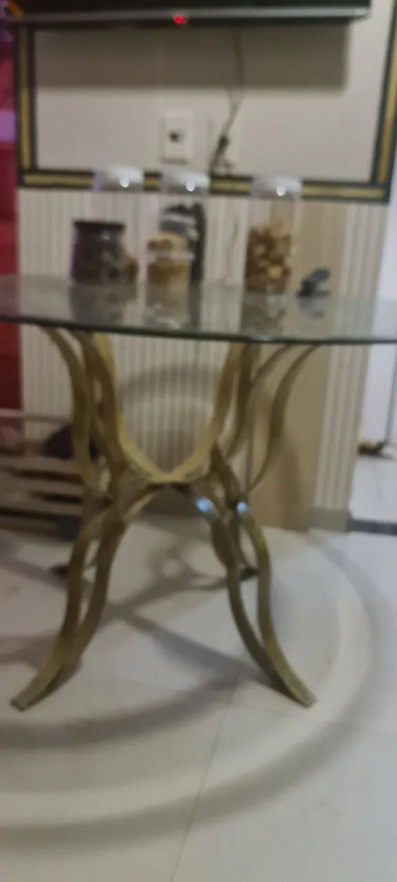 Mesa de vidro  redonda 