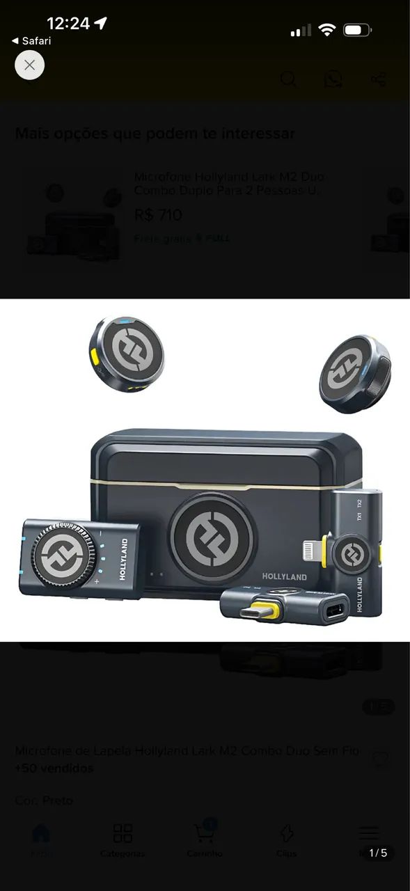 Microfone Hollyland m2 combo