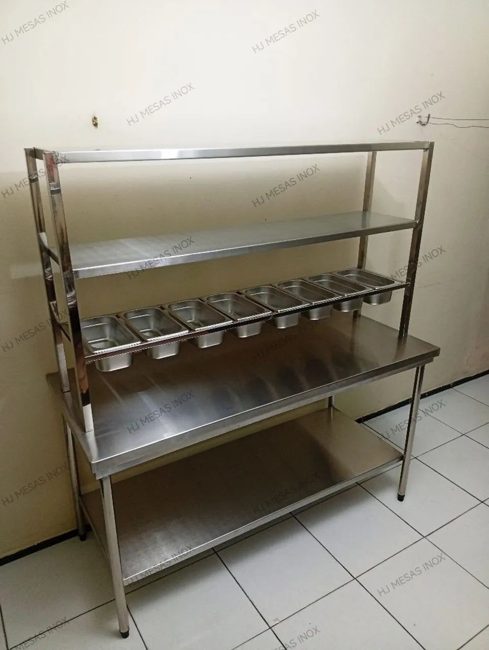 Mesa condimentadora com prateleira  - Foto 2