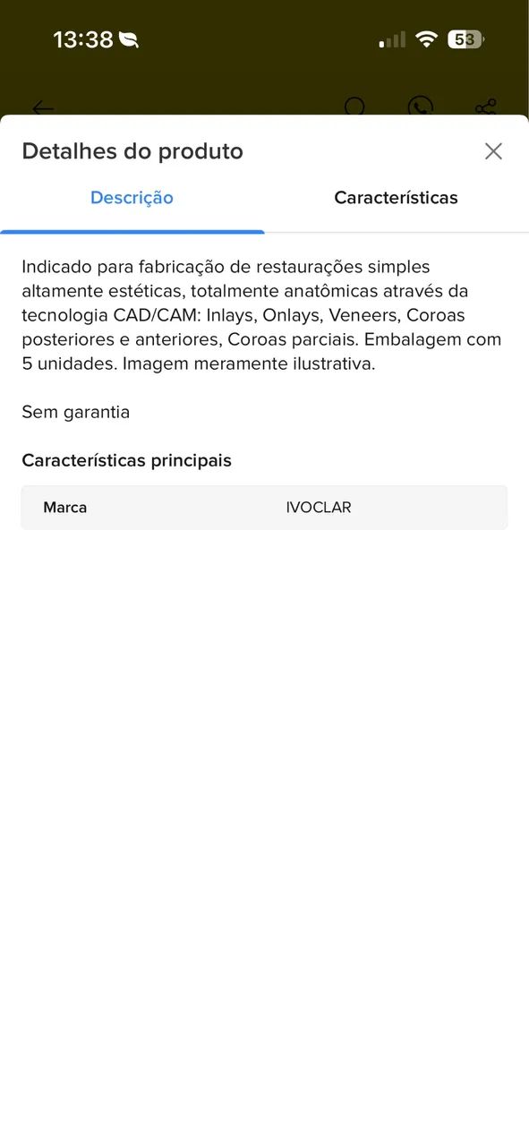 Bloco Ips Empress Cad Cerec Inlab Lt A3 C14 5un Ivoclar - Foto 2