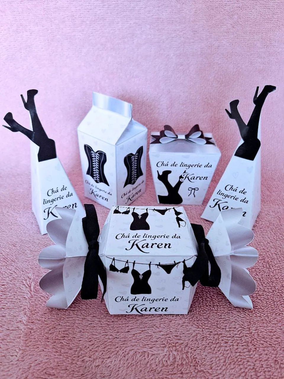 Chá de lingerie - Caixinhas personalizadas lembrancinha 
