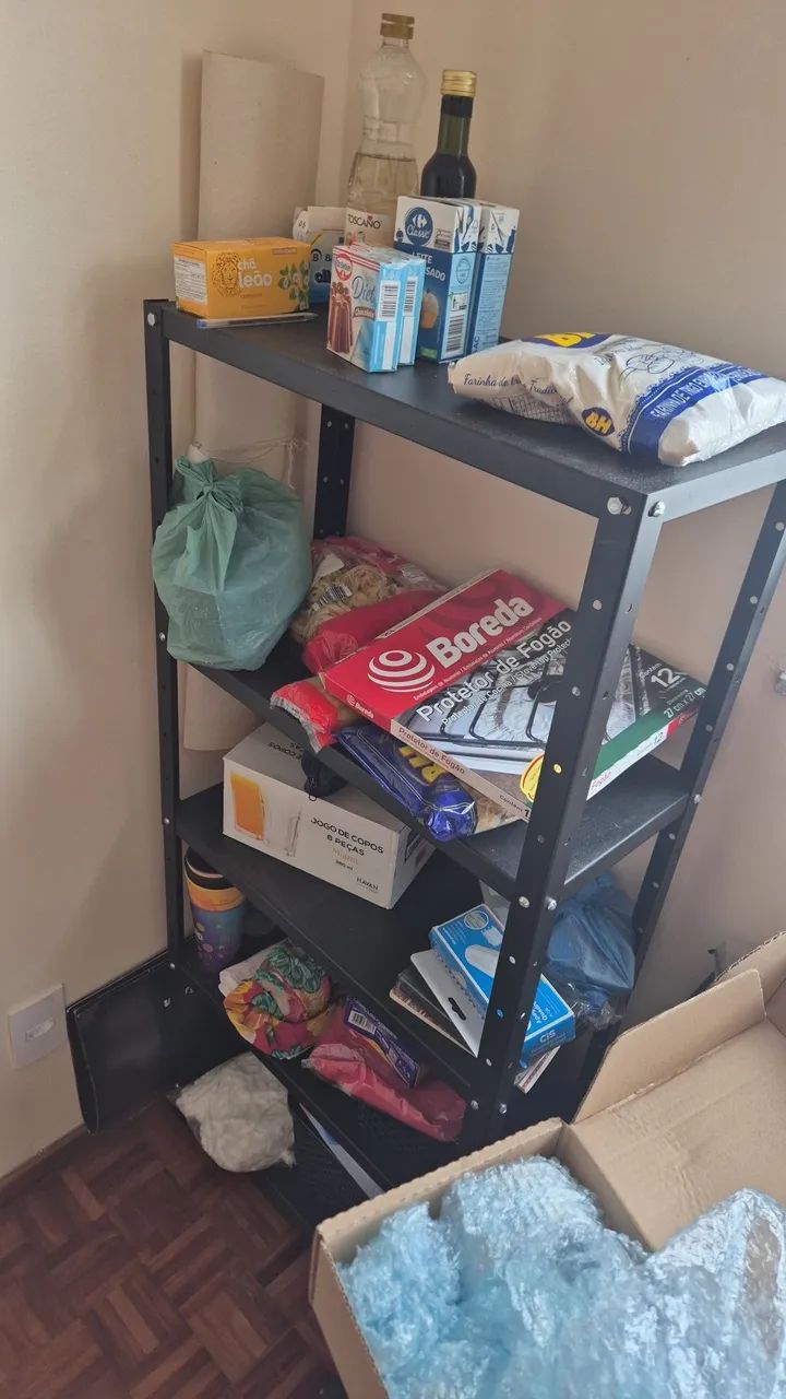 Estante de aço preta (ótima para livros, organização de escritório ou da despensa  - Foto 2