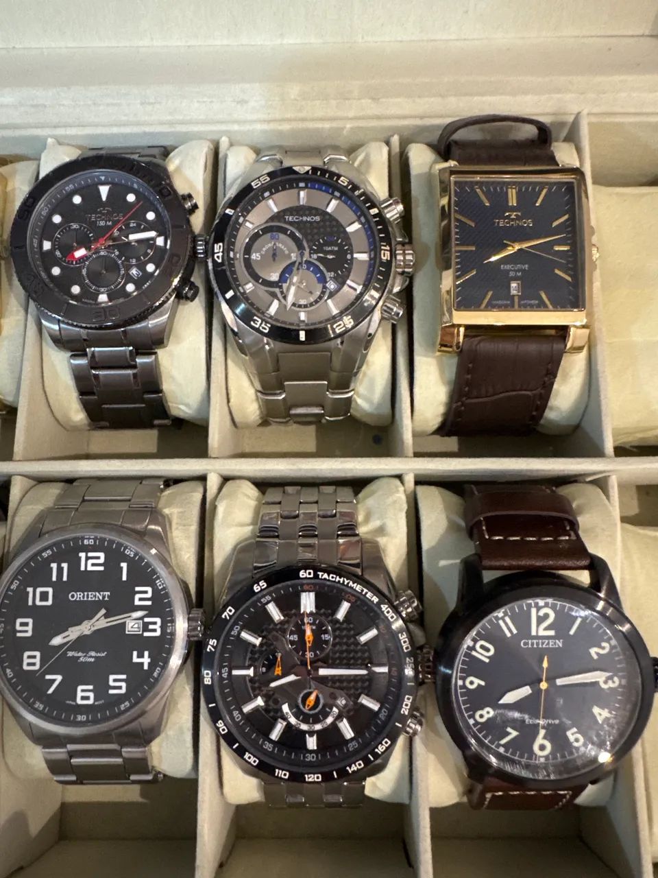 CAIXA COM 10 RELÓGIOS - TECHNOS, ORIENT E CITIZEN - Foto 2