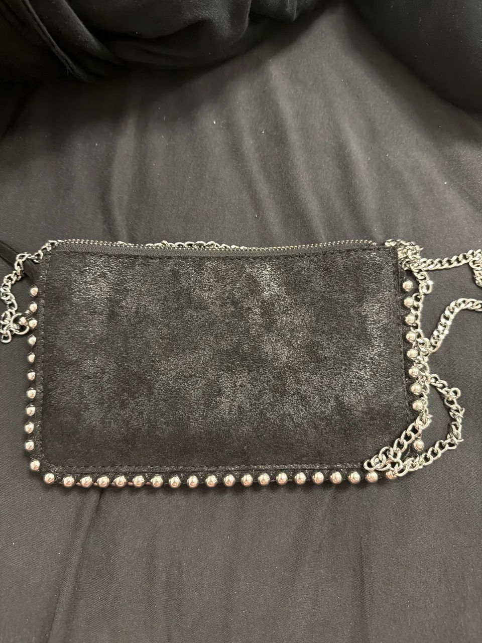 bolsa zara preta com alça prata  - Foto 2