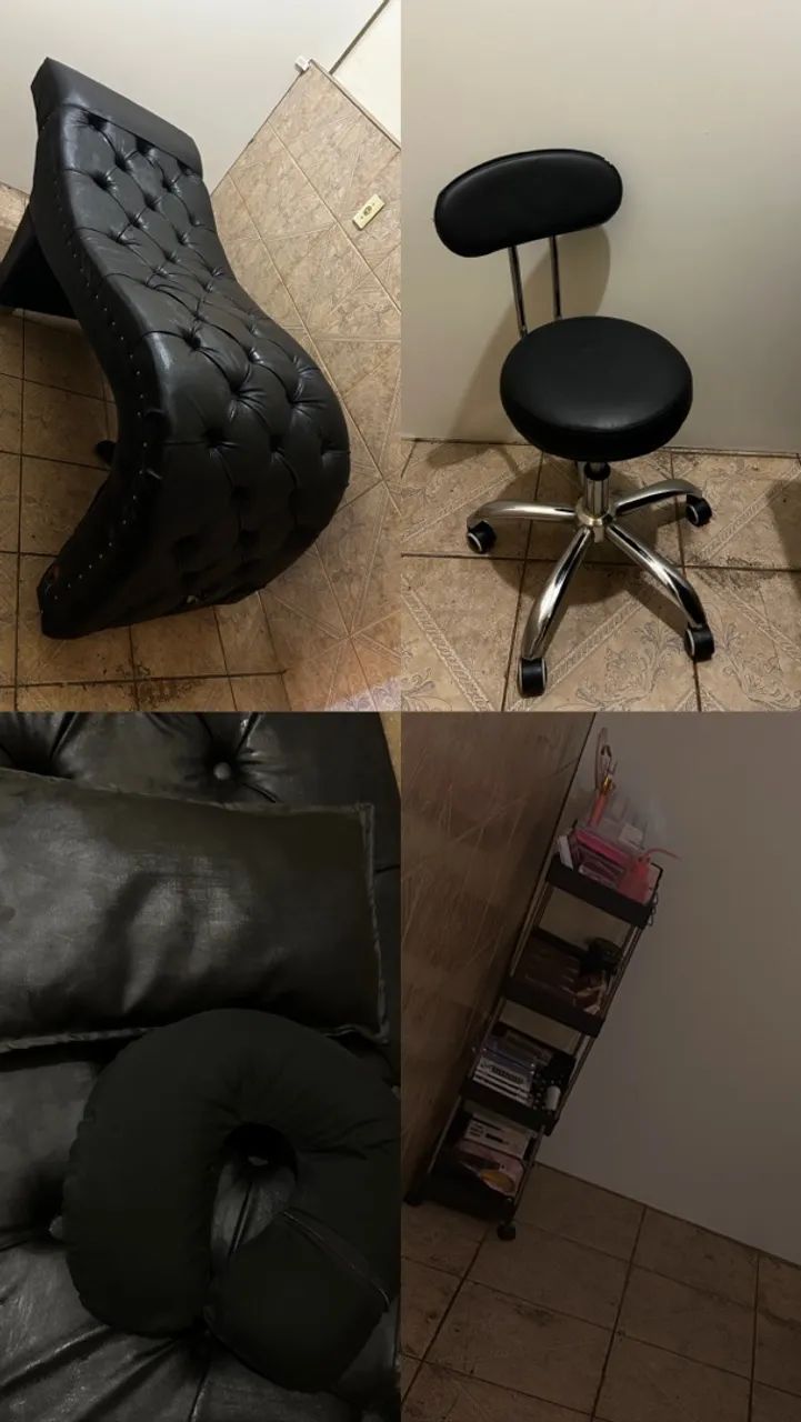 Vendo maca de cílios e cadeira