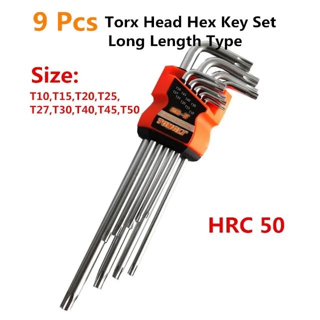 Kit Jogo Chave Torx Aço Tipo L Com 10 Peças T9 A T50 Eda 8qh - Foto 3