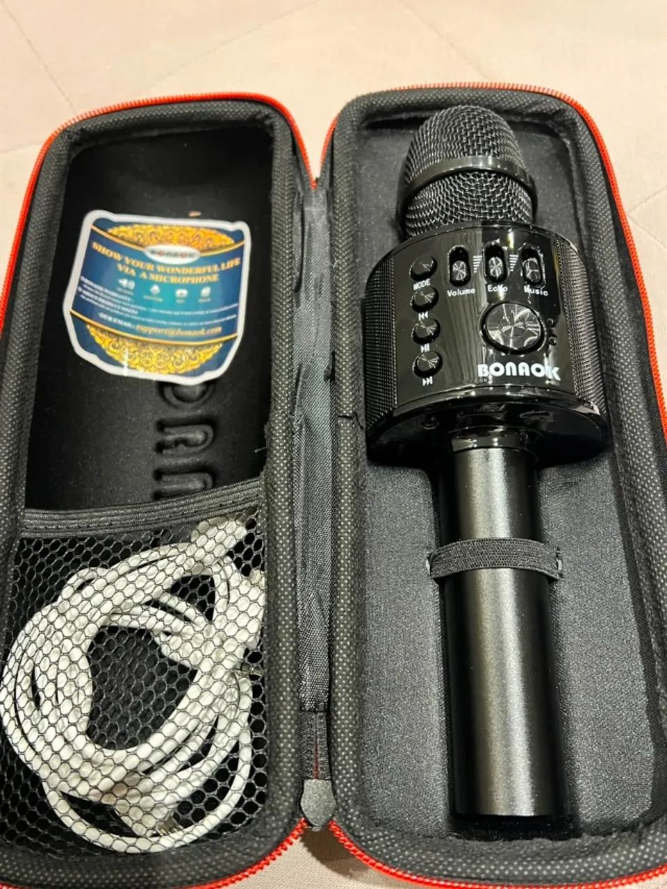 Microfone de Karaoke Preto Usado - Foto 4
