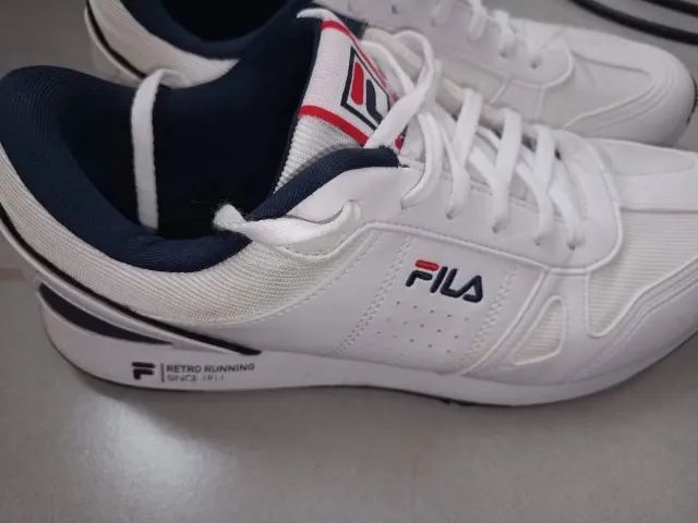 Tênis Fila Classic Runner Sl Masculino - Branco+Marinho tamanho 42 - Foto 4