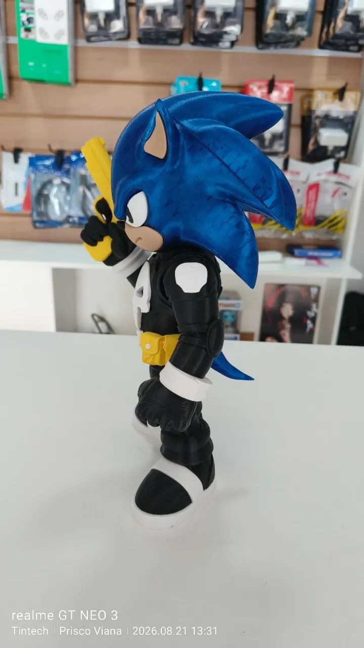 Sonic Justiceiro 30cm - Boneco 3D Colecionável - Foto 3