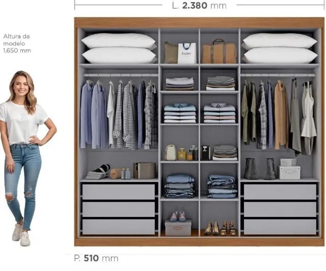 Guarda Roupa c/ Espelho 3 Portas 6 Gavetas - Promoção! - Foto 2