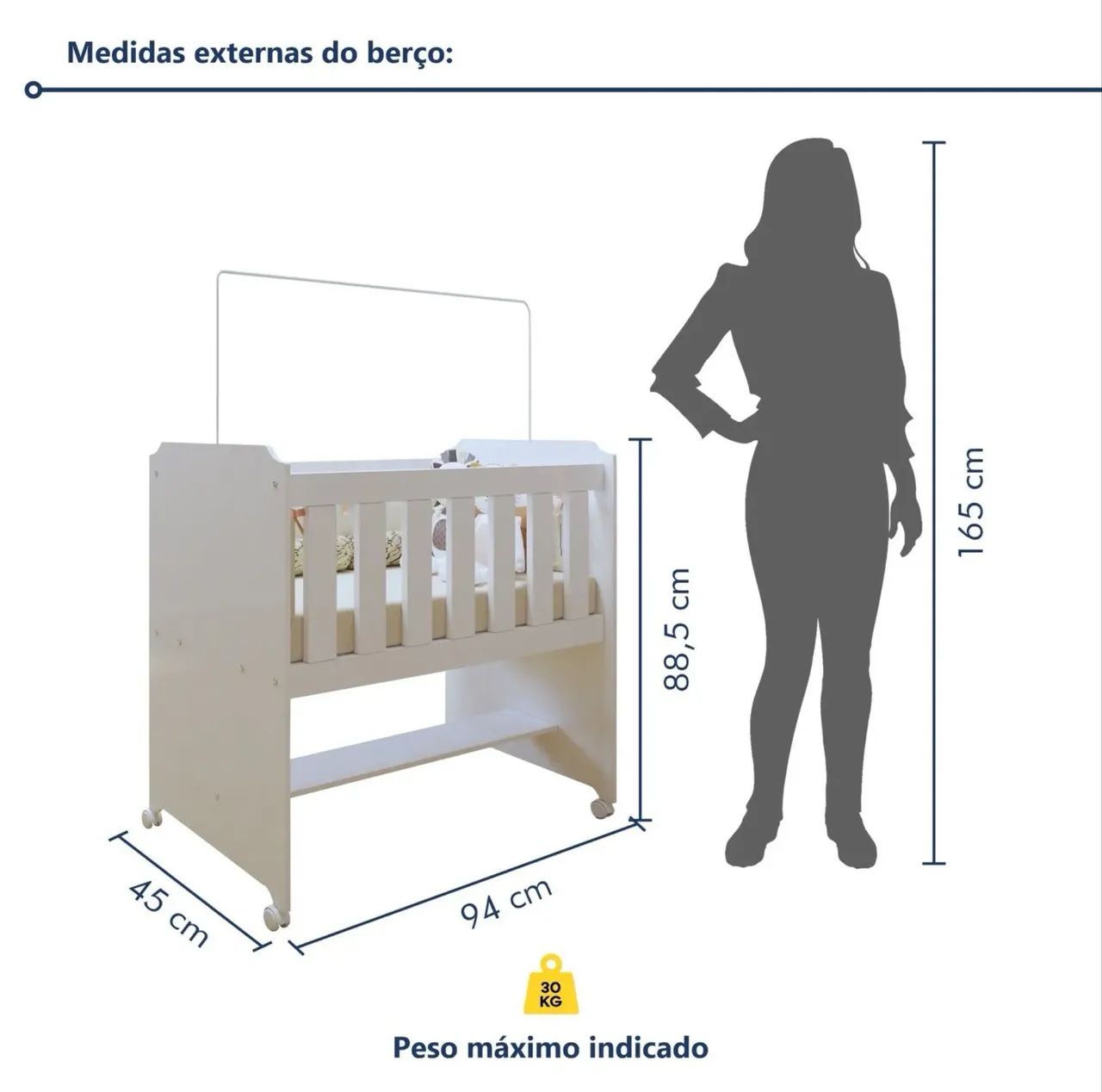 Mini berço 100% MDF com Colchão - Foto 5