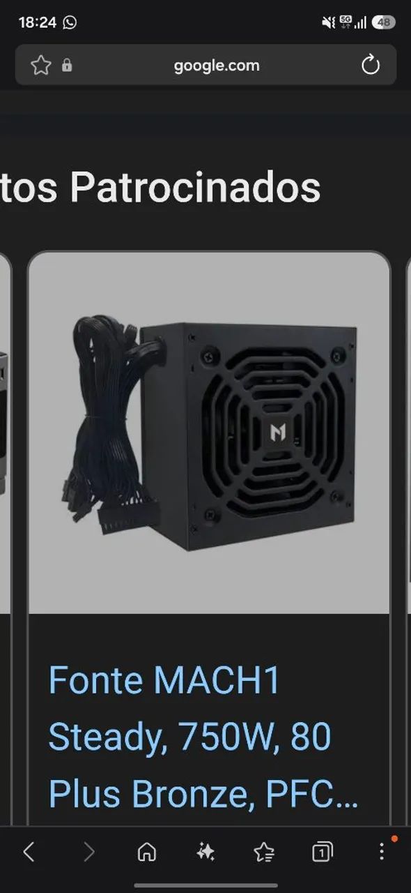 VENDO FONTE 750W MACH1 LACRADA