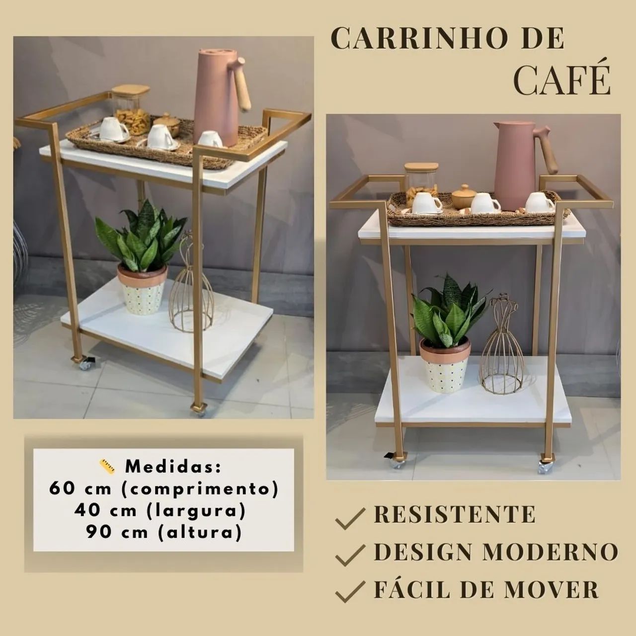 CARRINHO DE CAFÉ  / CARRINHO AUXILIAR