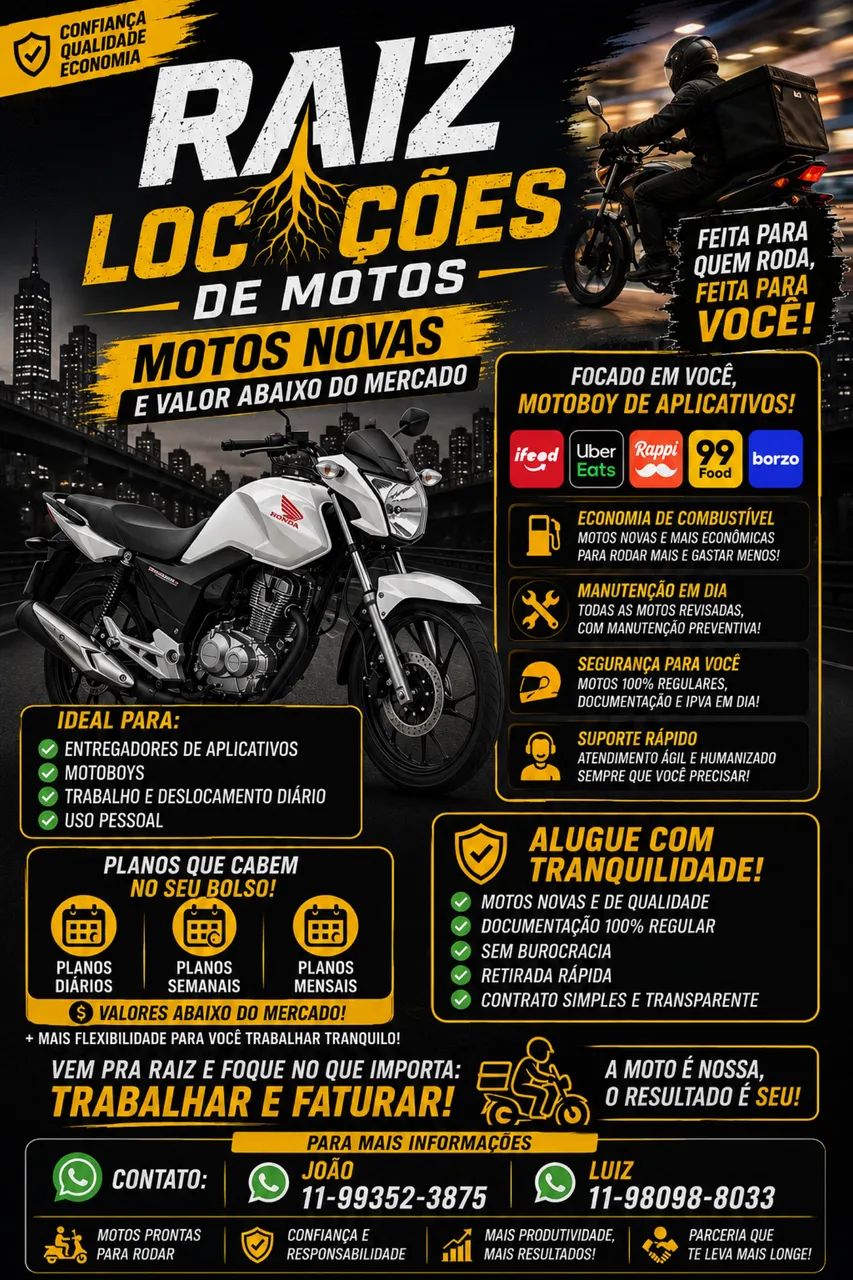 Motos para Locação 