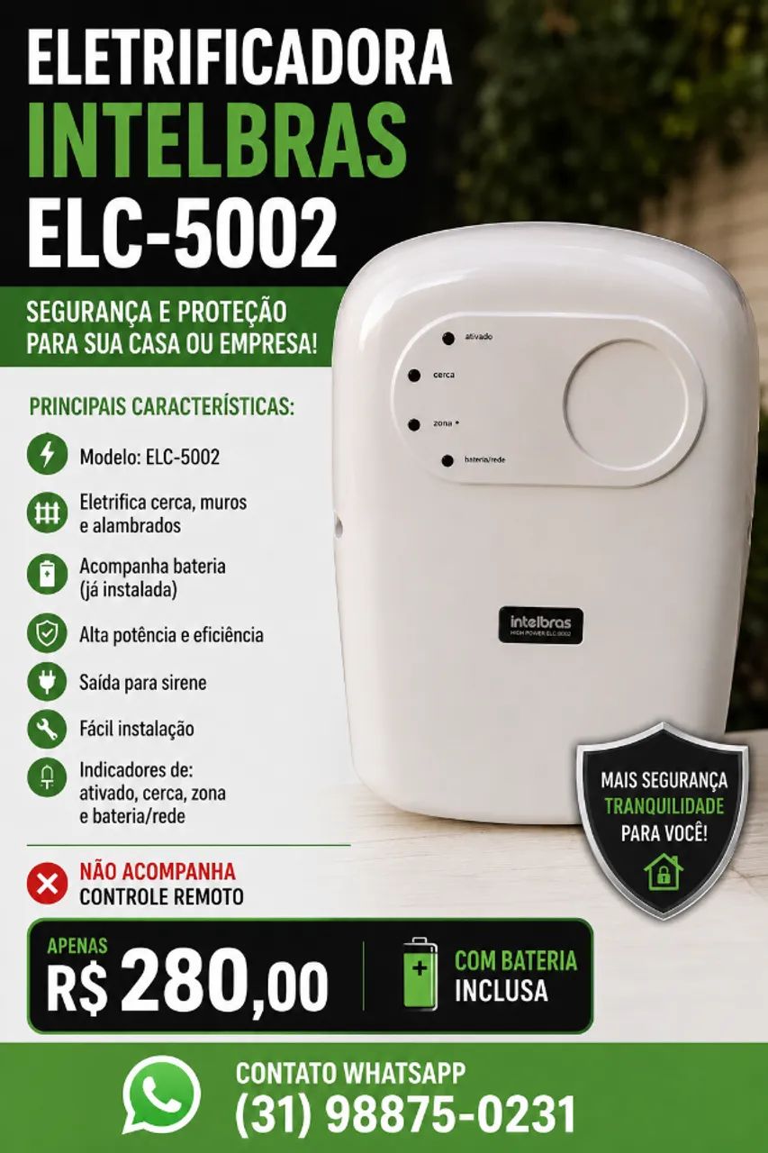 Eletrificadora Intelbras ELC5002 com bateria  - Foto 2