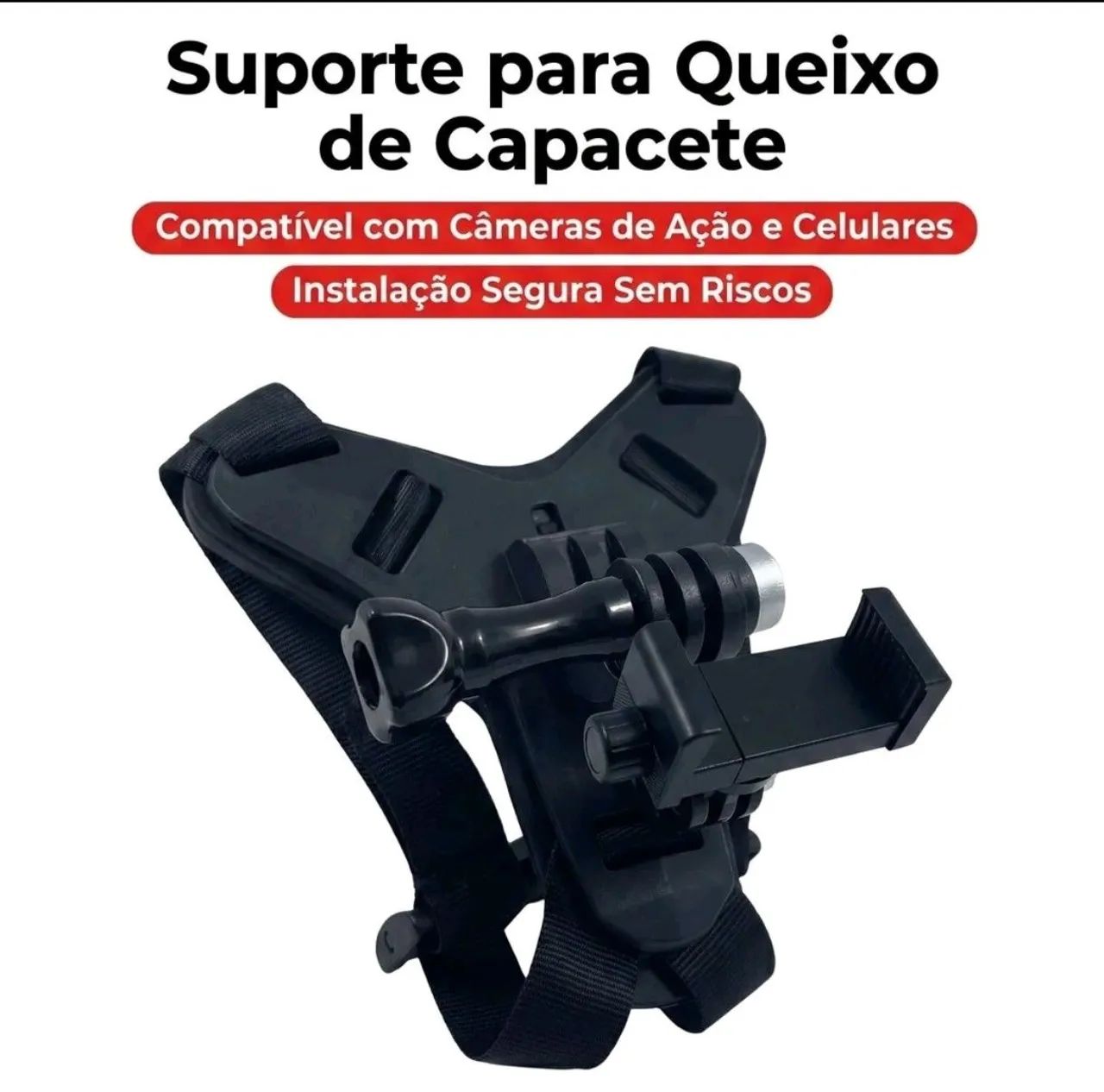 Suporte queixo capacete para celular e Gopro COD 1228