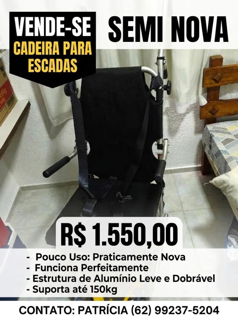Cadeira De Rodas Para Escada (Acesso E Resgate) - Semi-nova - Goiânia
