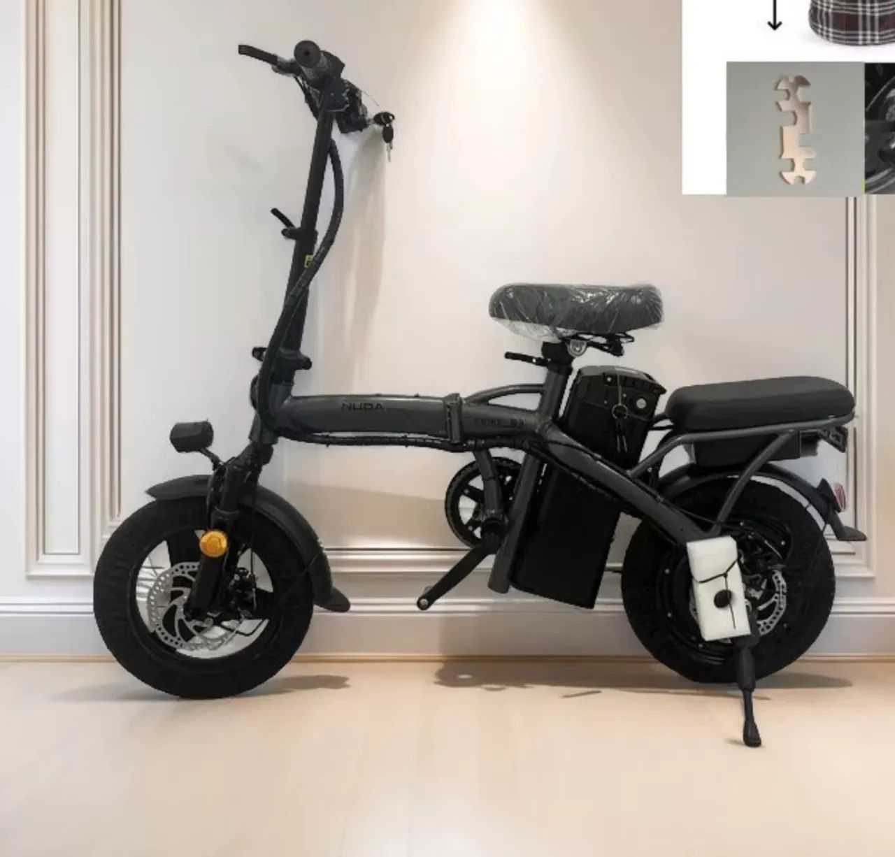 Bicicleta dobrável elétrica 400w nuda - Foto 2