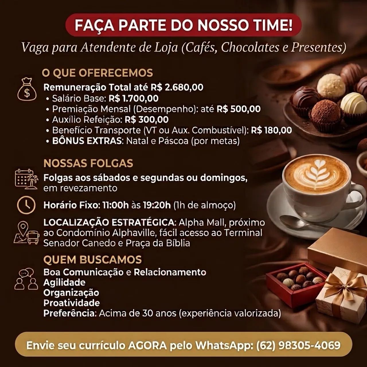  Contrata-se Atendente 