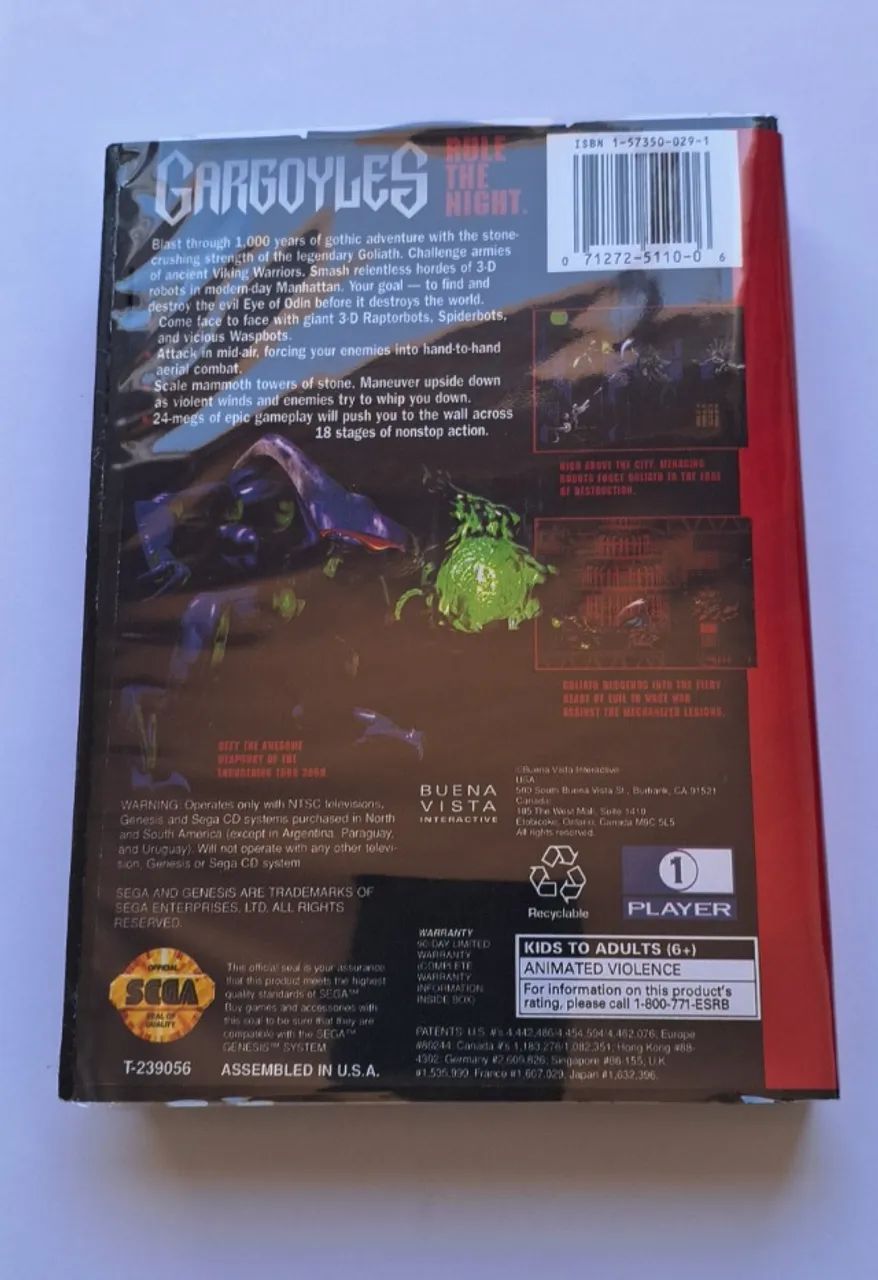 Jogo Gargoyles Mega Drive com Capa e Manual - Foto 2