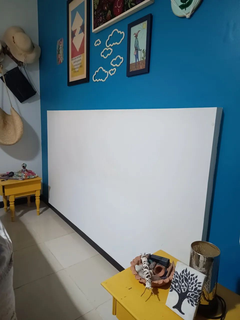 Cabeceira cama casal branca em MDF - Foto 3