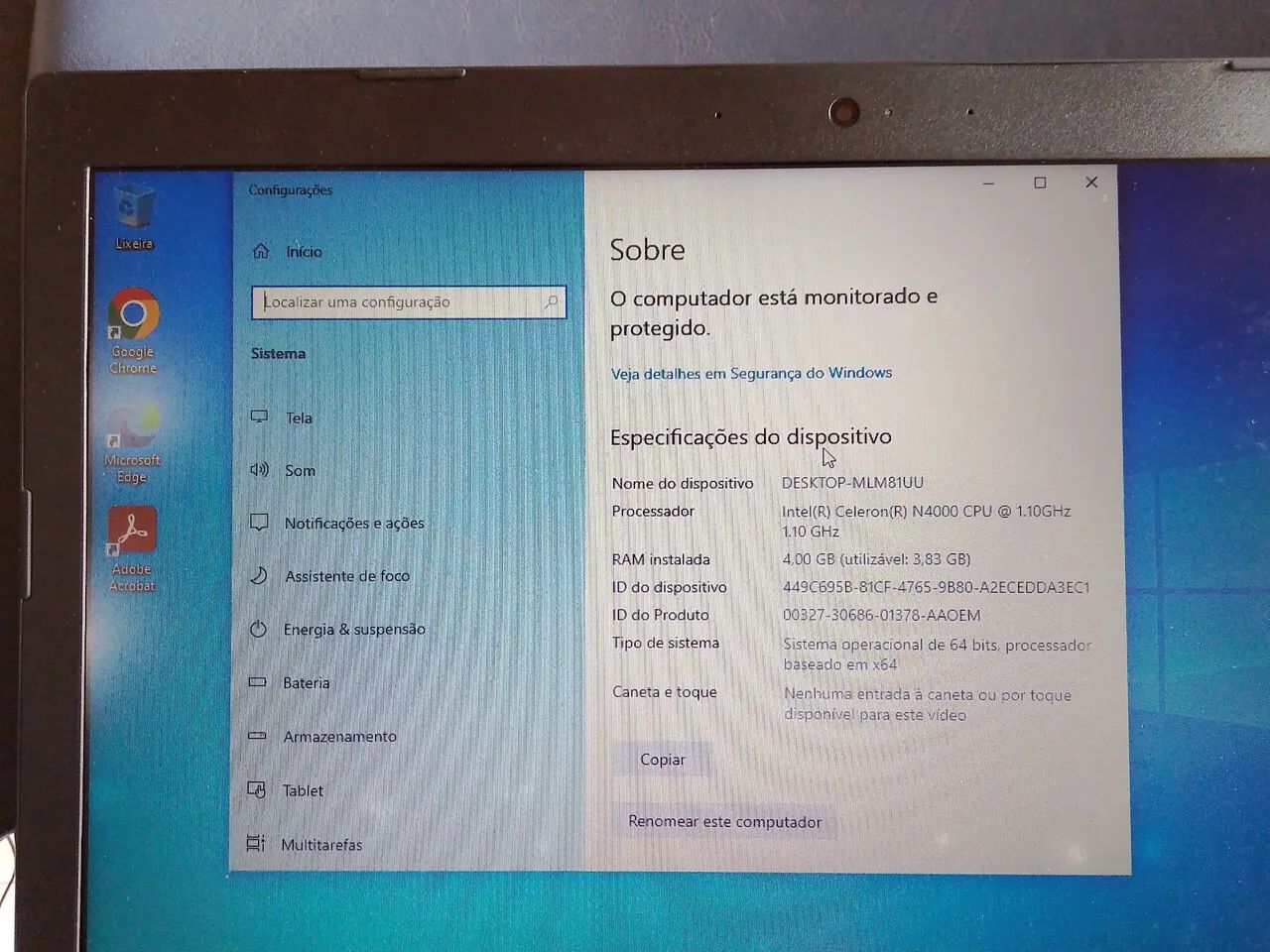 Notebook lenovo