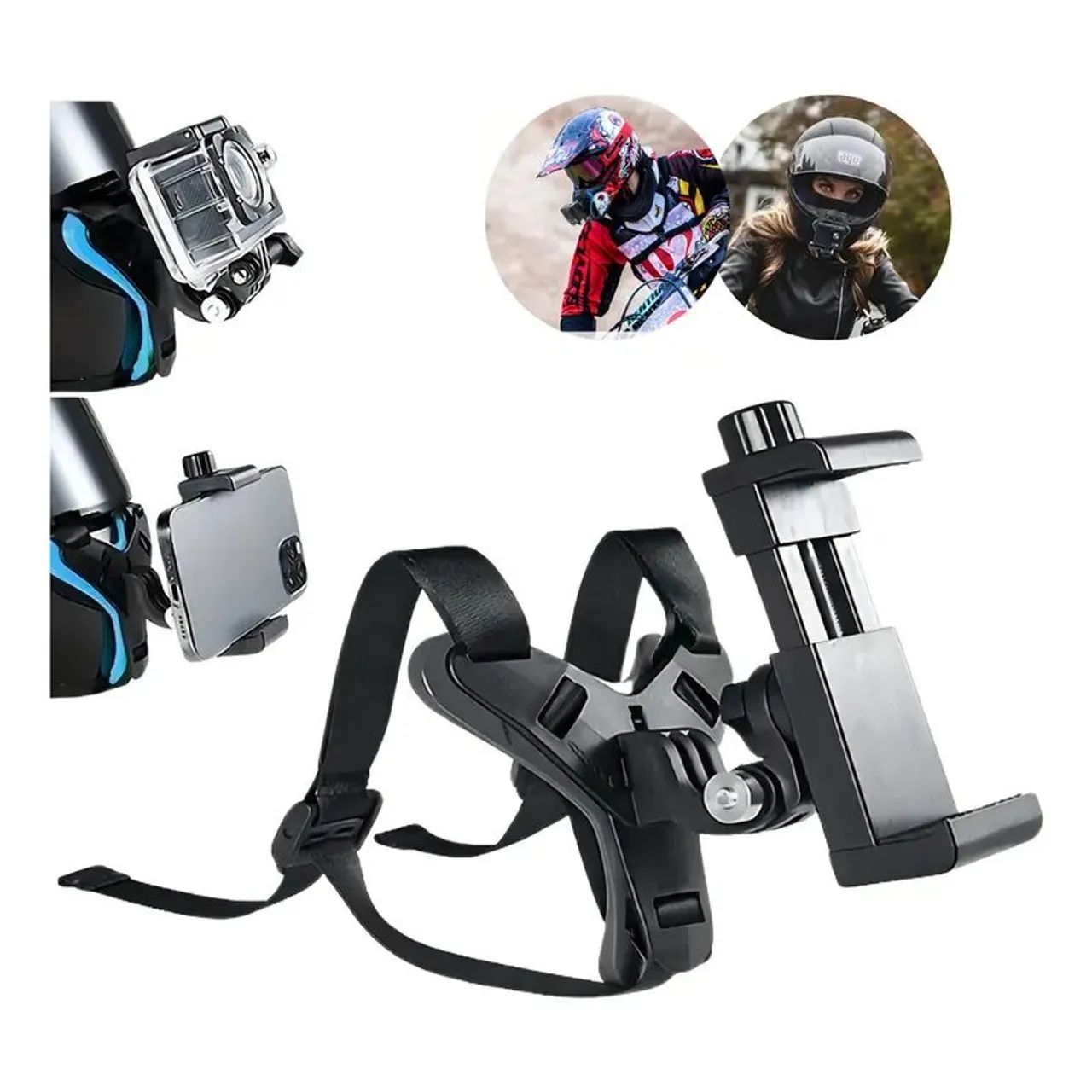Suporte celular capacete moto camera