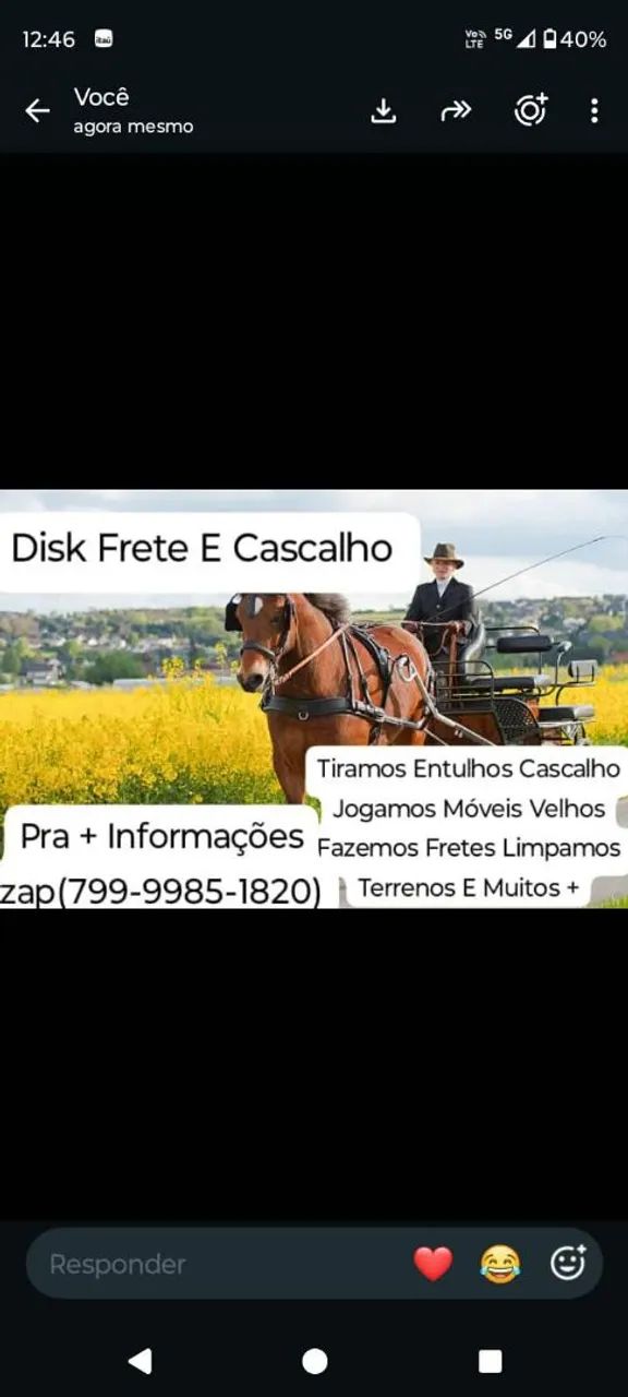 Disk Frete Cascalho E Entulhos 