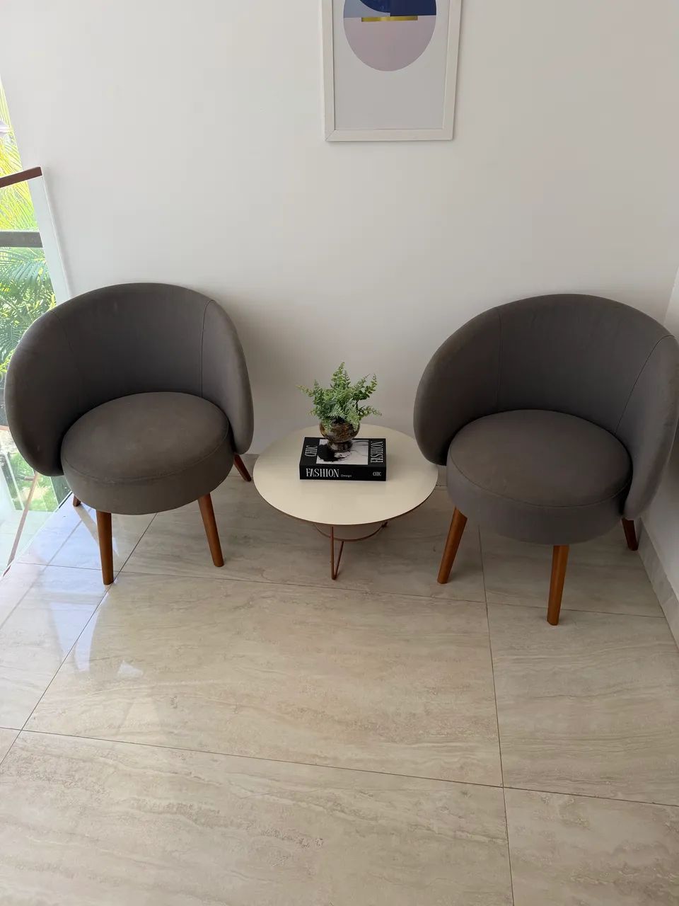 Poltronas Fixa Joli Pés Madeira Luxo - Foto 4