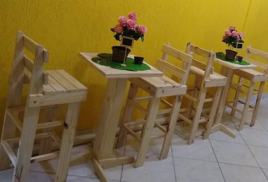Conjunto de mesa bistrô de palete 