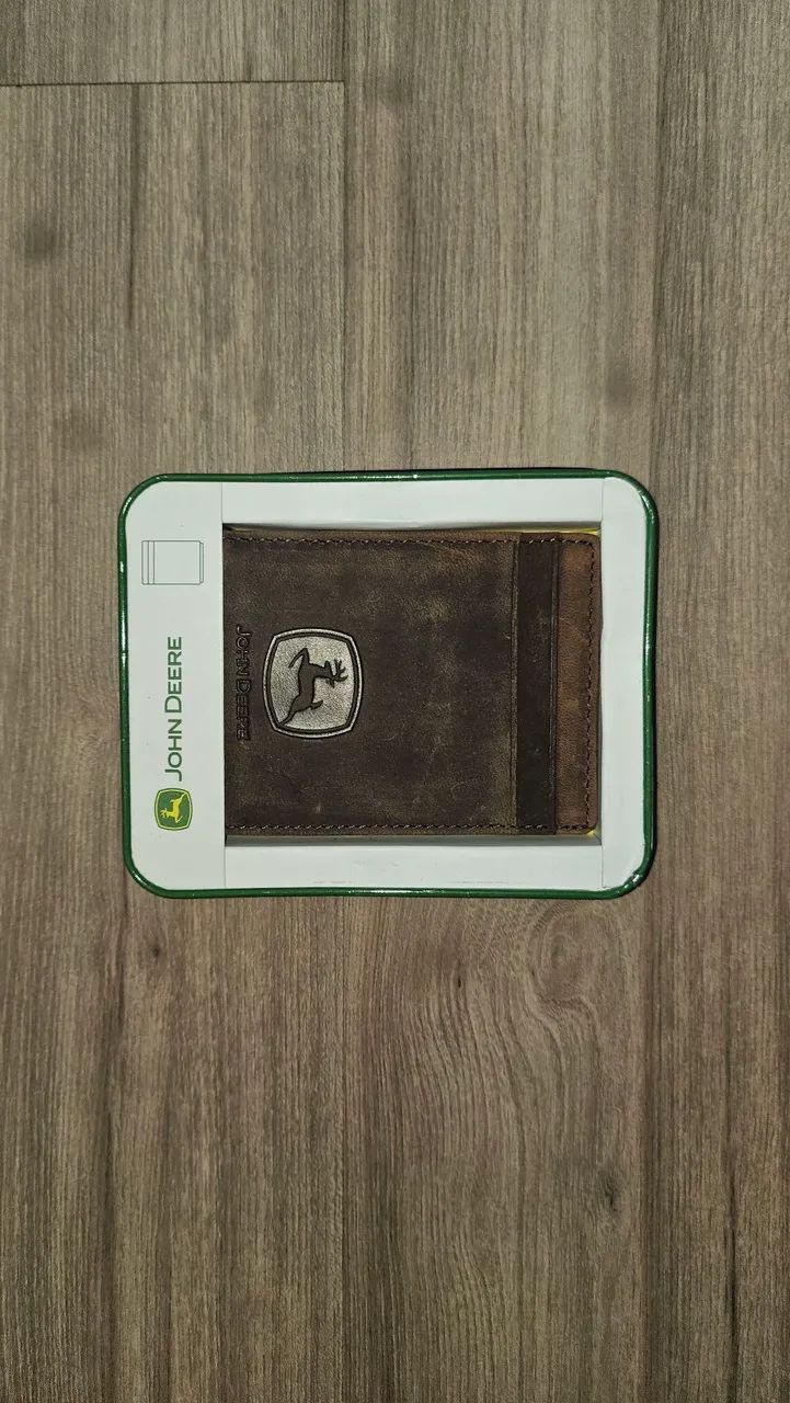 Carteira de couro John Deere