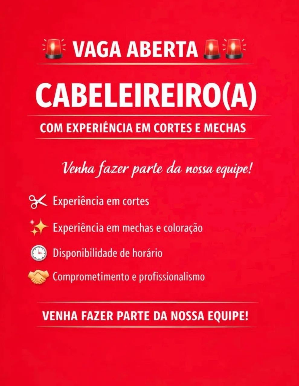 CABELEIREIRO COM EXPERIMENTA