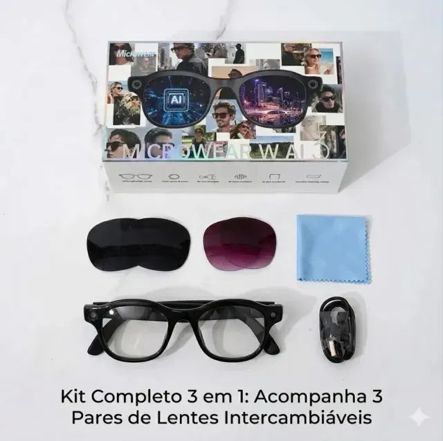 Óculos Inteligente com Câmera Filmadora Embutida - Foto 3