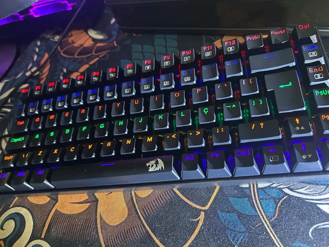 Teclado Mecânico Redragon Phantom 75% Preto ? Switch Brown / LED Rainbow - Foto 3