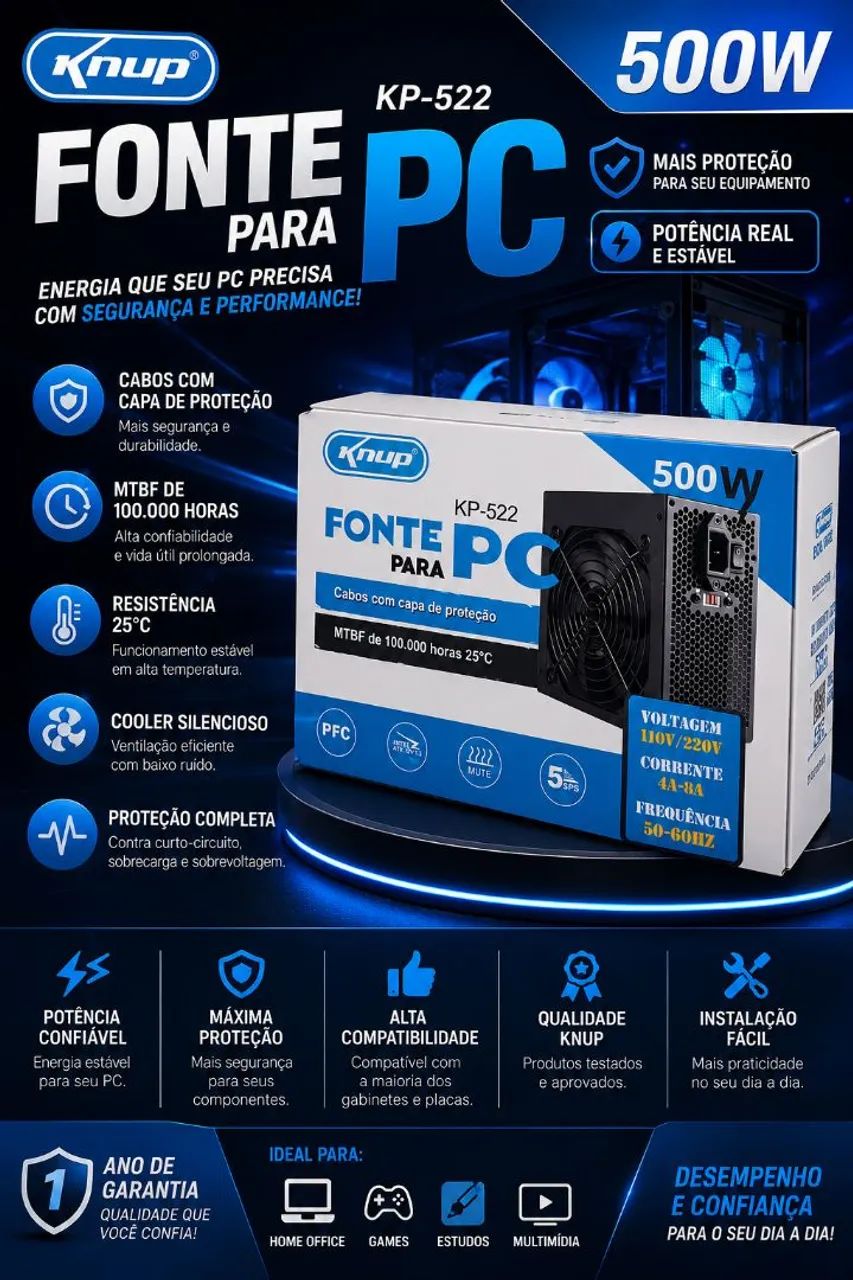 FONTE DE ALIMENTAÇÃO 500W