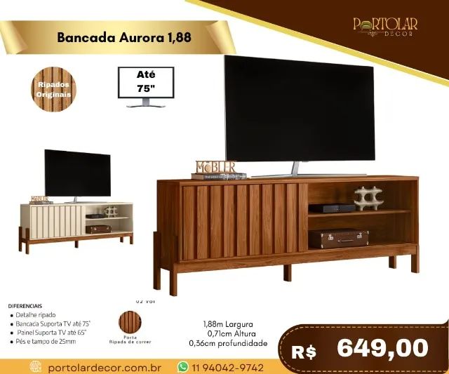 Bancada Aurora 1,88, a pronta entrega 
