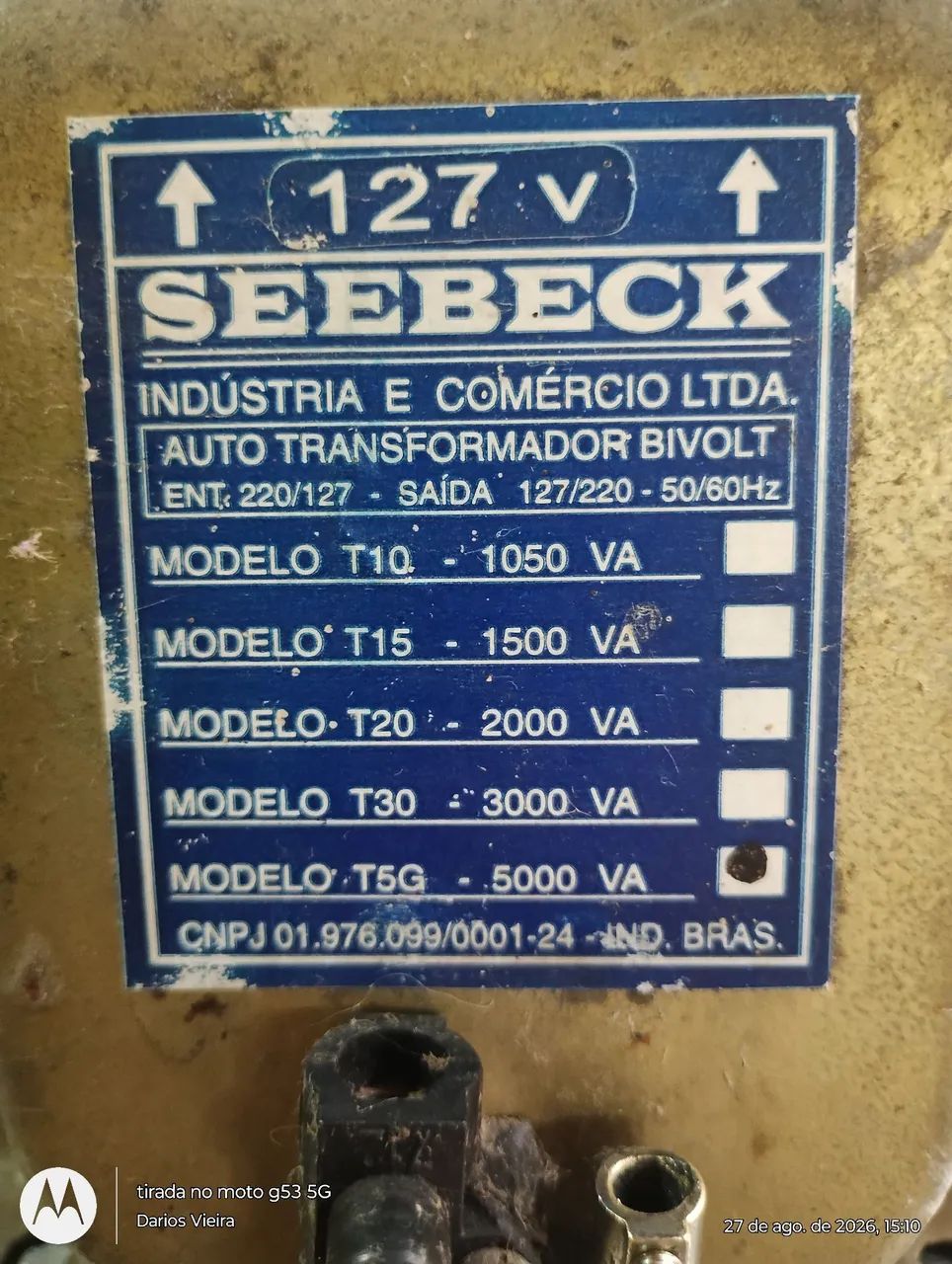 Transformador bivolt 127/220