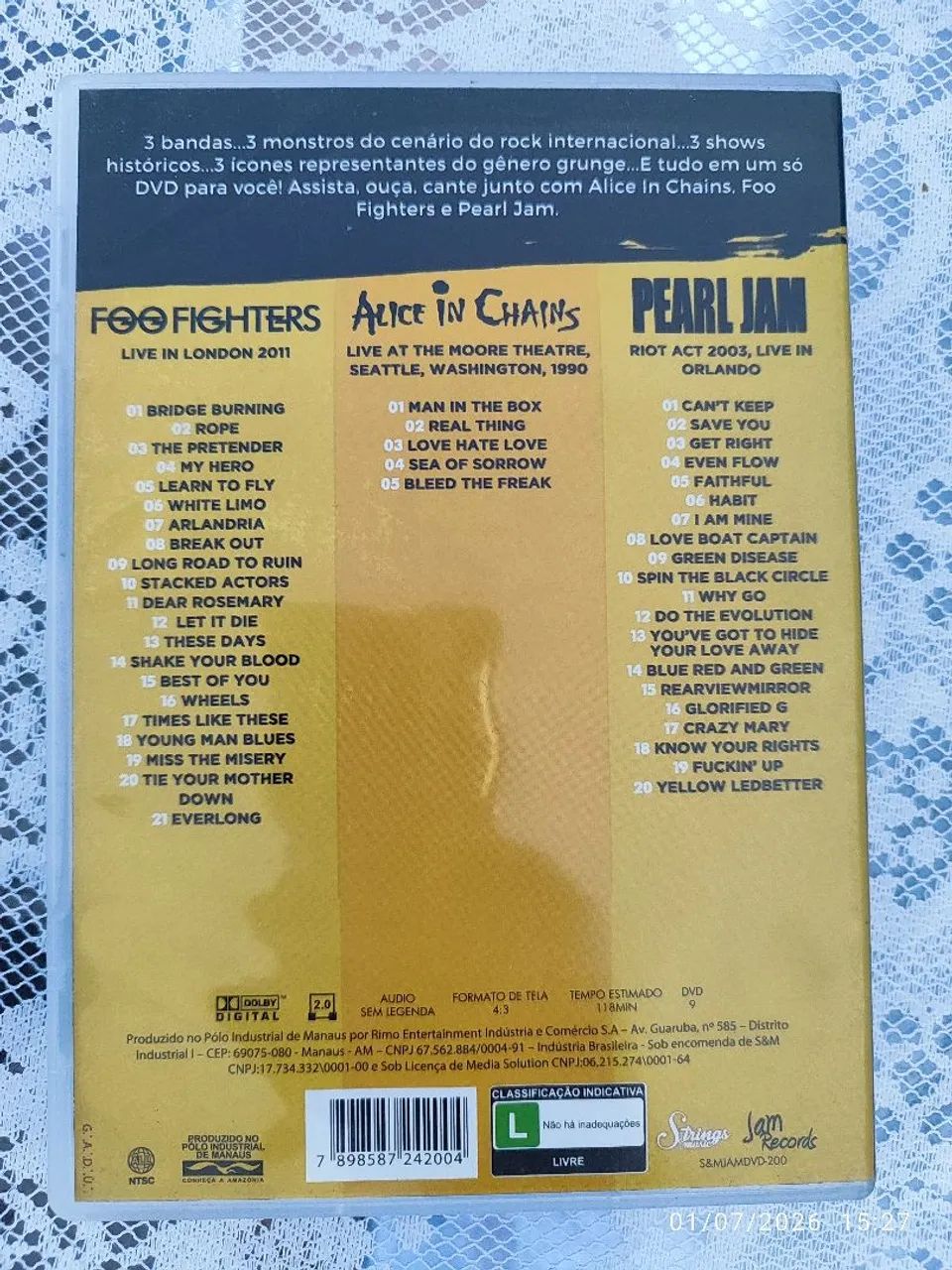 Dvd Alice in Chains, Alice in Chains e Pearl Jam - Foto 3