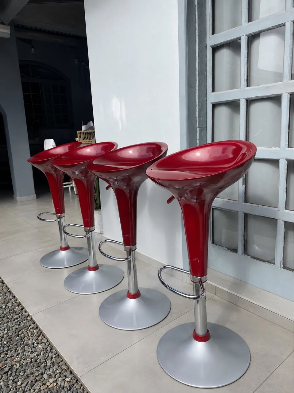 4 banquetas com abs com base giratória 