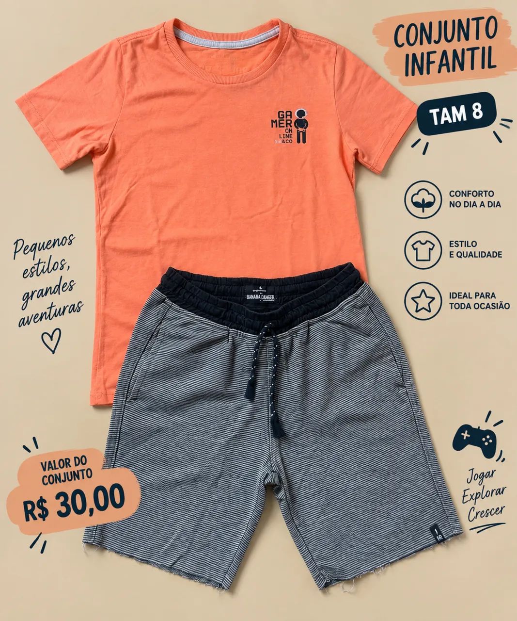 Lote de roupas usadas de menino TAM 8 e 10  - Foto 2