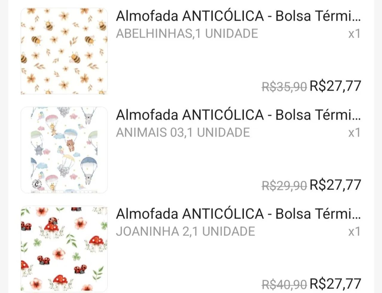 Bolsa térmica almofada anti cólica 