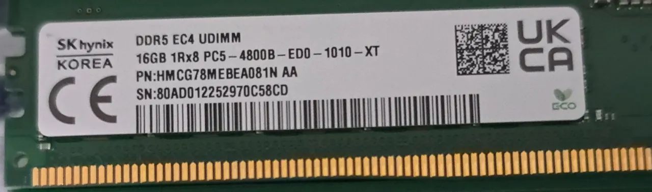 Memória RAM 16GB DDR5 (Marca: SK hynix) + Dissipador Kingston