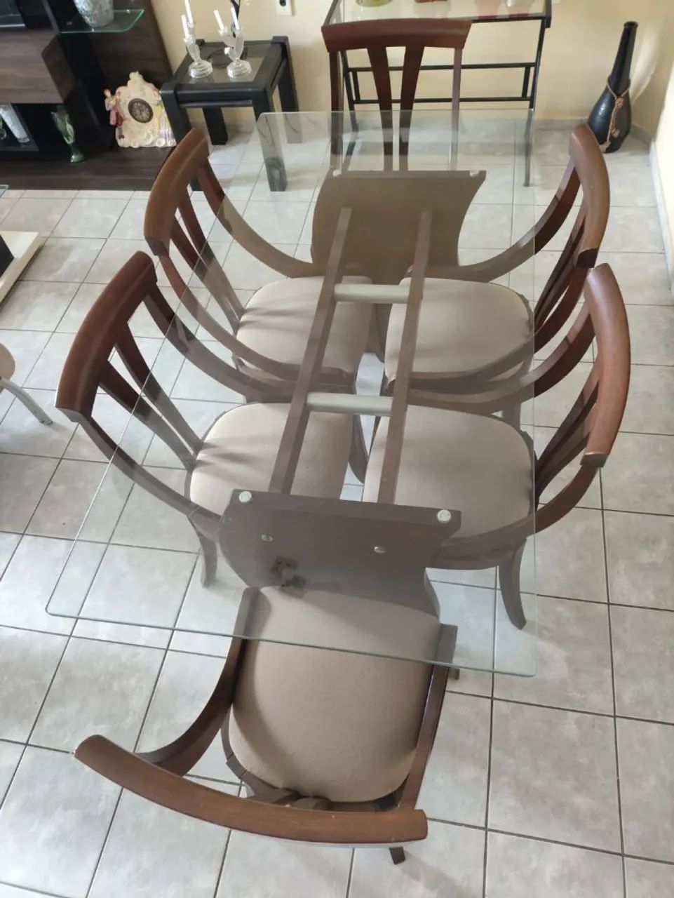 Mesa de Jantar Grande de Vidro - Foto 2