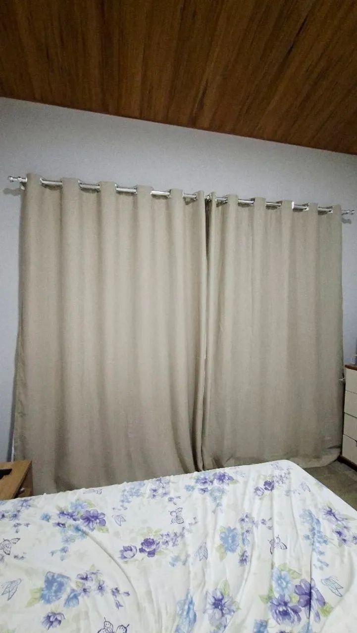 Cortina Blackout Hermes (4,00m x 2,60m) + Varão cromado - Seminova