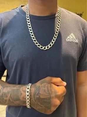 Corrente e pulseira de prata 925