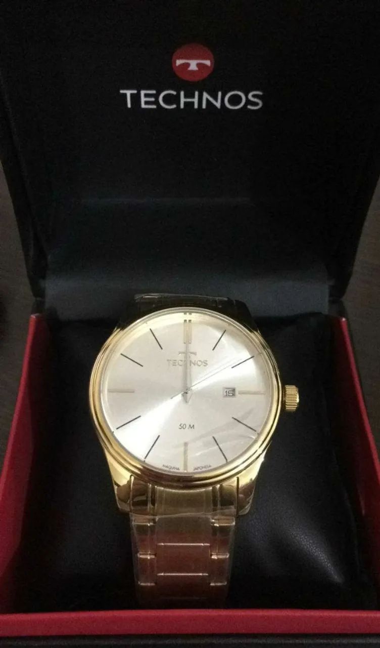 RELOGIO MASC TECHNOS ANALOG METAL 