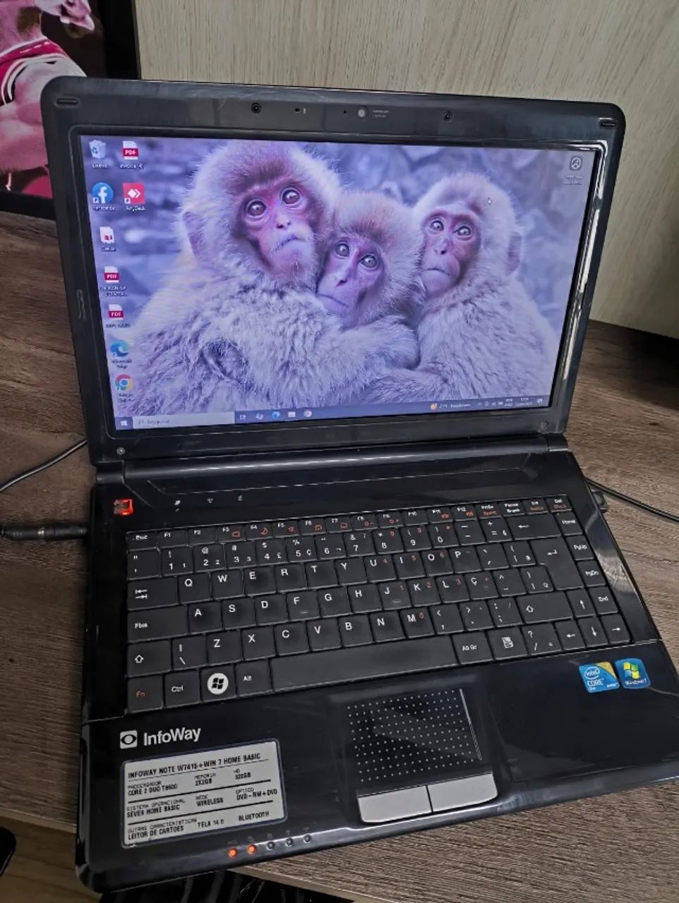 notebook infoway itautec intel core 2 duo 4gb ram hd 300gb funcionando com ressalvas