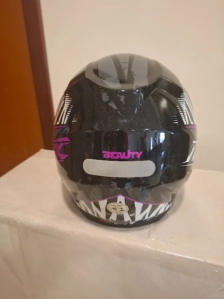 DESAPEGO RÁPIDO: Capacete Feminino Norisk FF391 Beauty (Preto/Lilás Zebra) - Foto 3