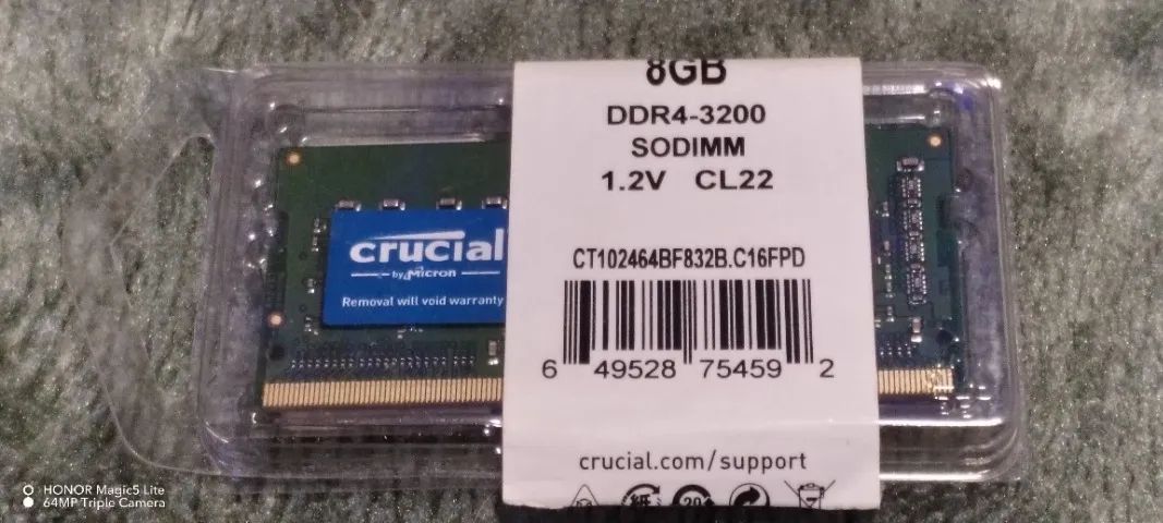 2 MEMÓRIAS DDR4 8GB (2x8) 16GB CRUCIAL CT102464BF832B 3200MHz CL22